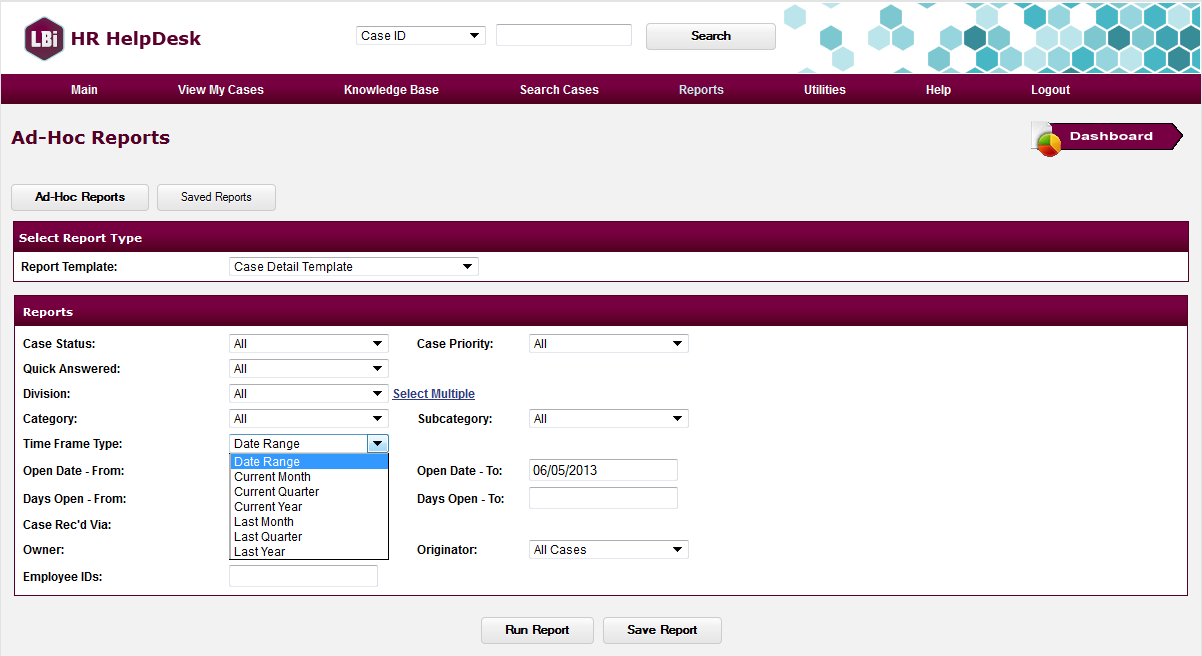 LBi HR HelpDesk Ad-Hoc Reports