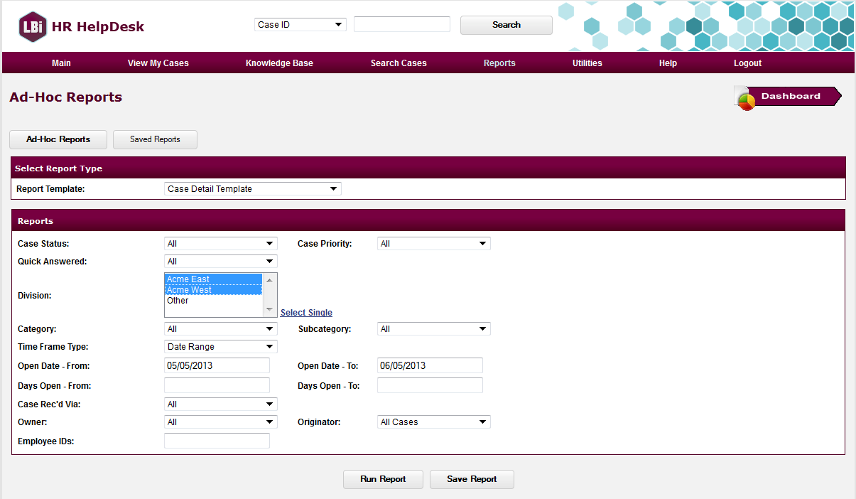 LBi HR HelpDesk Ad-Hoc Reports