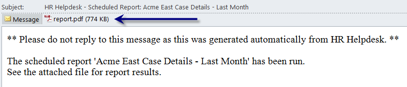 LBi HR HelpDesk Report Email