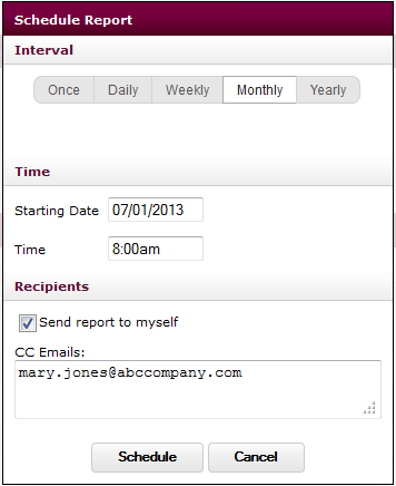 LBi HR HelpDesk Schedule Report